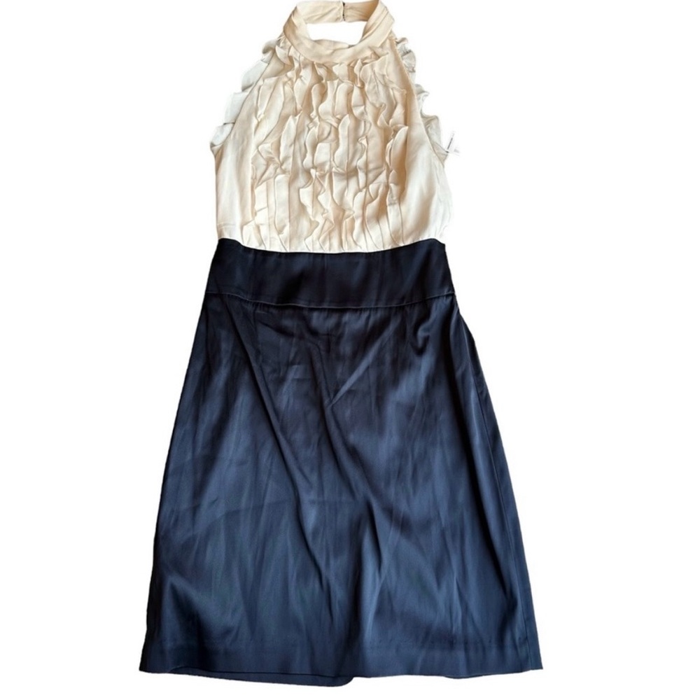 BCBGMaxAzria Cream and Navy Dress